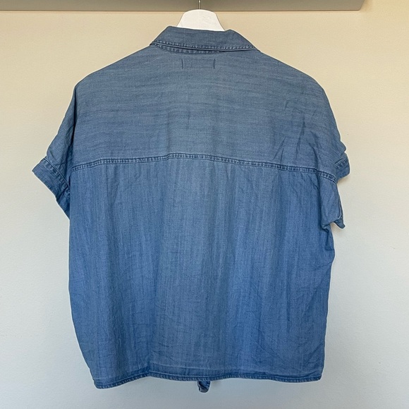 Madewell Denim Short-Sleeve Tie-Front Shirt - Picture 7 of 8